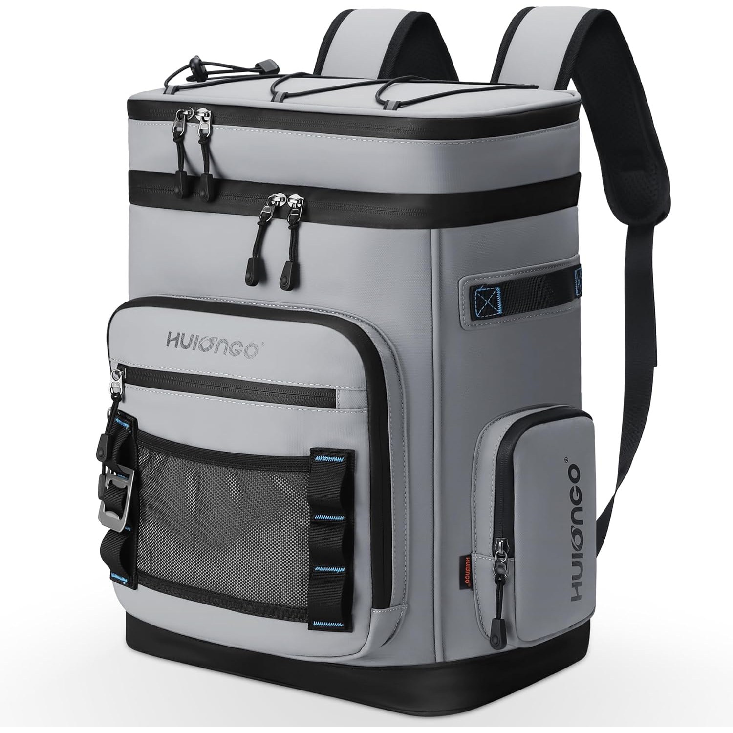 Hulongo grey cooler backpack shown from the front