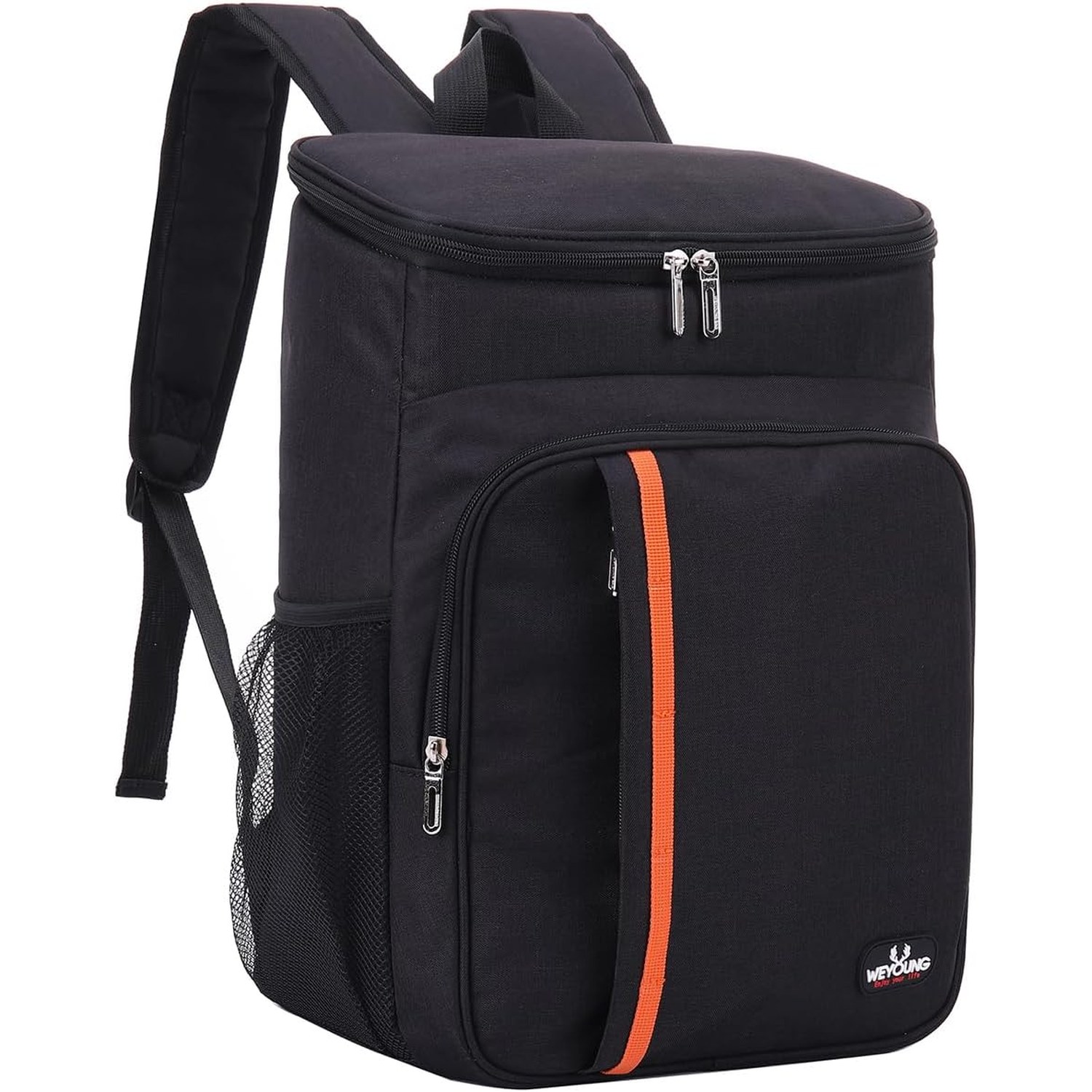 Skexiod black cooler backpack shown from the front