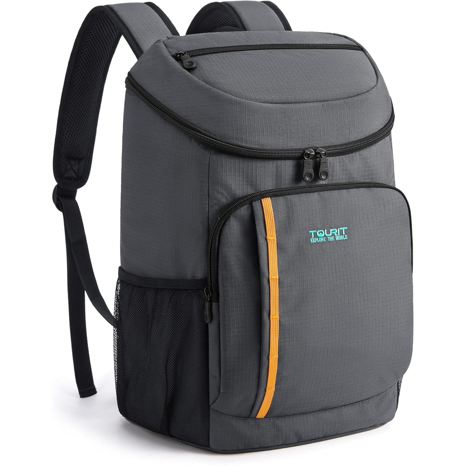 TOURIT dark grey cooler backpack shown from the front